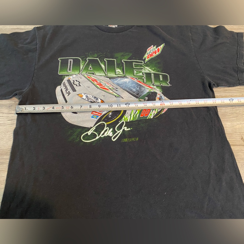 2009 Nascar Dale Jr Mtn Dew Racing Graphic T-Shirt Black Green Men’s Size XL - Picture 4 of 5